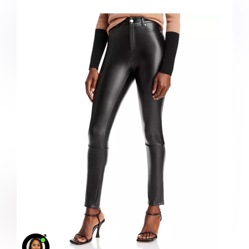 Black Bagatelle Faux Leather Five Pocket Slim Fit Pants size MED.